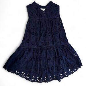 Navy Blue Eyelet women’s tank top small